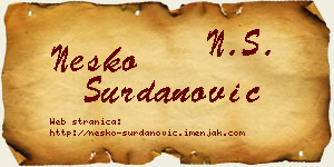 Neško Surdanović vizit kartica